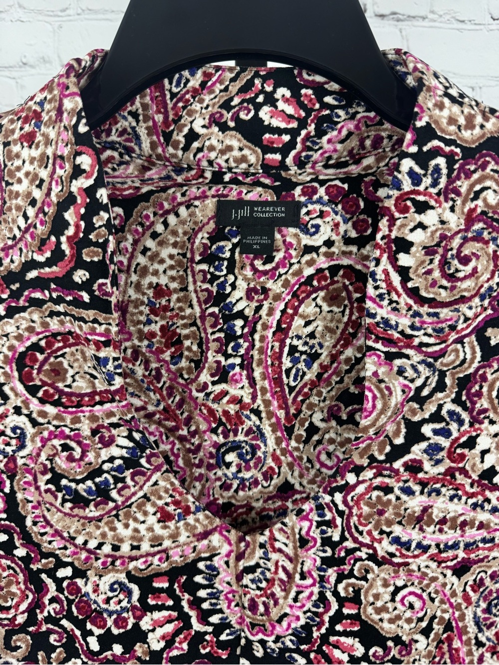J. Jill Wearever Paisley Long Sleeve Tunic Blouse XL Top - Picture 3 of 6